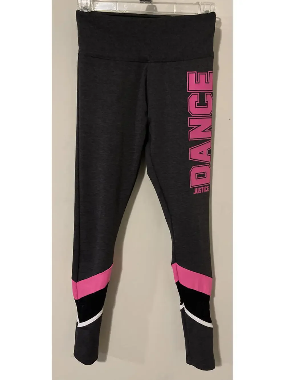 Justice Active, Girls, 14/16, Gray, “Dance”, Stretchy, Spandex, Leggings! A2779